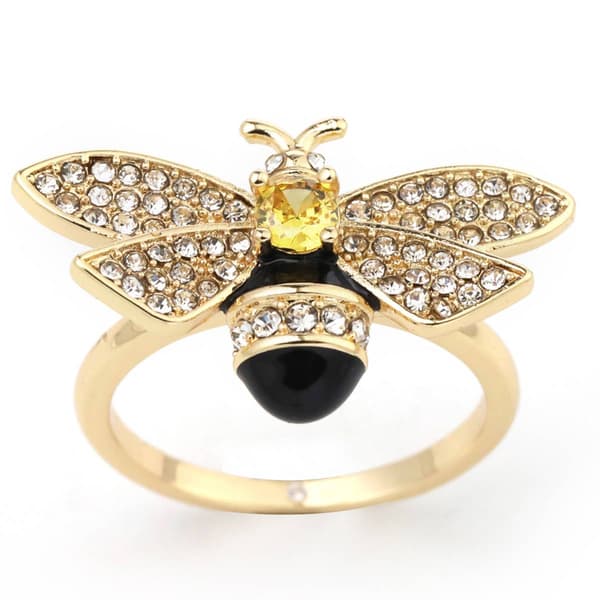 Ashley Cooper(tm) Gold-Tone Pave Bee Motif Ring - image 