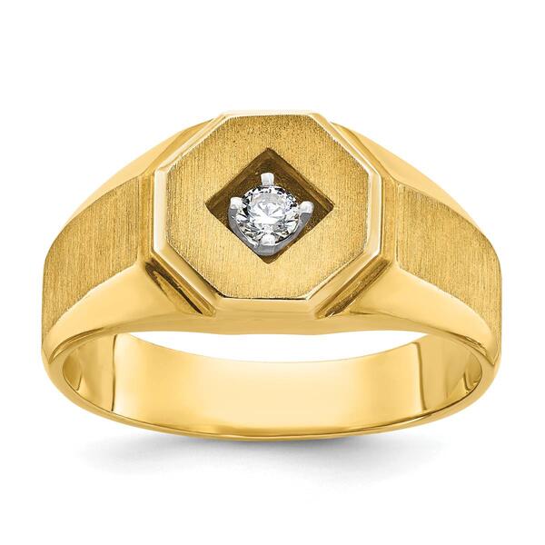 Mens Diamond Classics&#40;tm&#41; 10kt. Gold 1/10ctw. Diamond Ring - image 