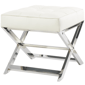 9th & Pike(R) Modern White Leather Ottoman Stool - image 1