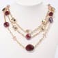 Ashley Cooper(tm) 3 Row Burgundy Bead & Textured Metal Necklace - image 1