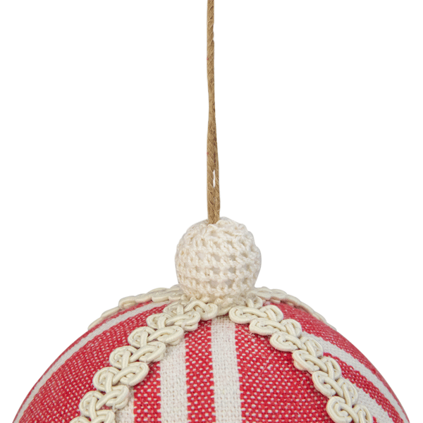 Northlight 4.75in. Red & White Striped Ball Christmas Ornament