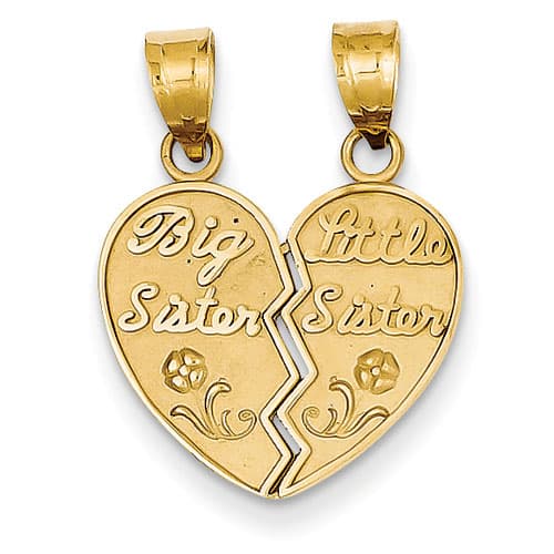 Gold Classics(tm) 14kt. Big Sister/Little Sister Pendant - image 