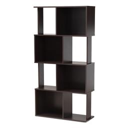 Baxton Studio Riva Geometric Wood Bookshelf
