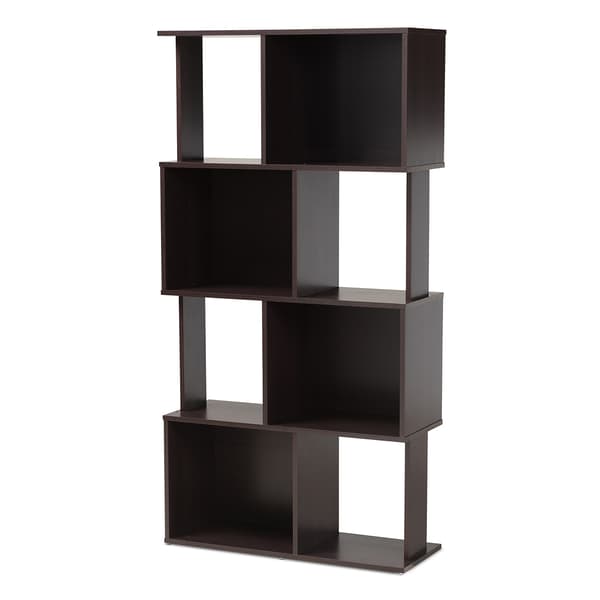 Baxton Studio Riva Geometric Wood Bookshelf