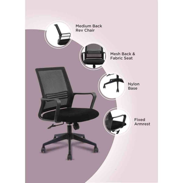 FM FURNITURE Albury Black Office Chair