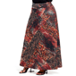 Plus Size 24/7 Comfort Apparel Brown Patchwork Maxi Skirt - image 2