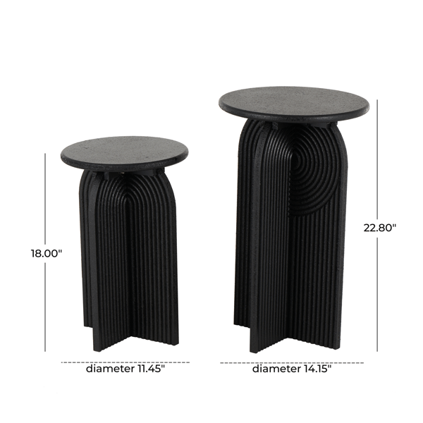 9th & Pike® Modern Black Wood Accent Table Set