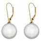 Gold over Sterling Silver Pearl Dangle Leverback Earrings - image 1