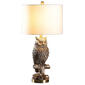 HomeRoots 28in. Antiqued Silver Resin Owl Table Lamp - image 2