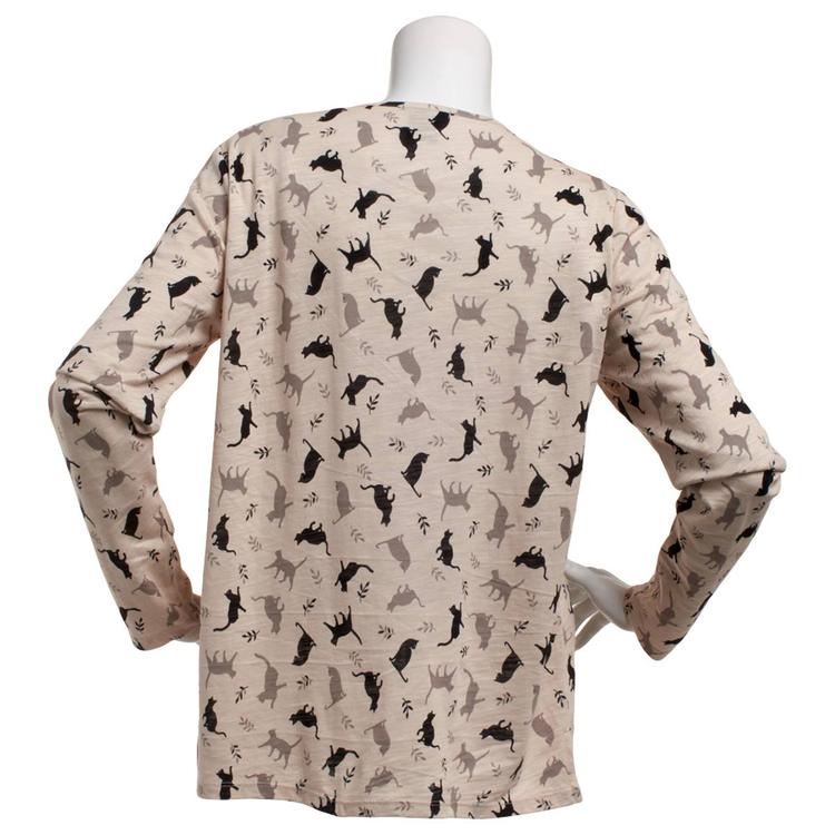 Plus Size Architect® Long Sleeve Slub Cat Leaf Tee