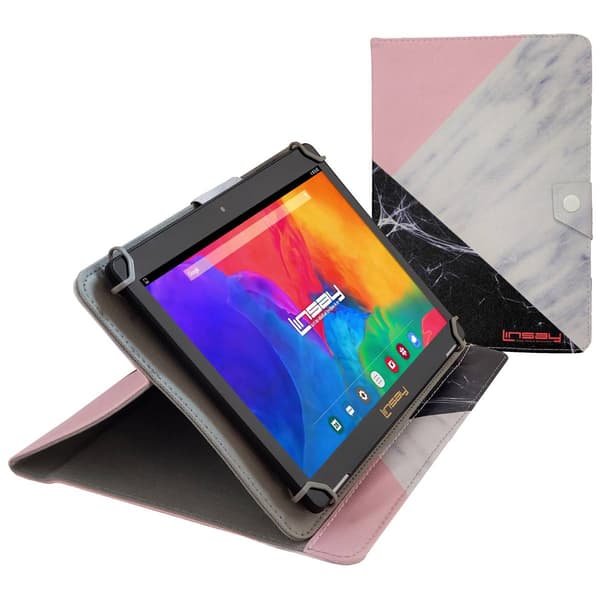 Linsay 10in. Android 12 Tablet with Multicolor Leather Case