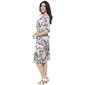 Womens Connected Apparel Elbow Sleeve Floral A-Line Dress - image 4