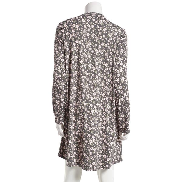 Womens Rene Rofe Long Sleeve Drop Needle Leopard Nightshirt