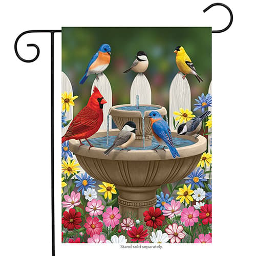 Briarwood Lane Birdbath Gathering Garden Flag - image 