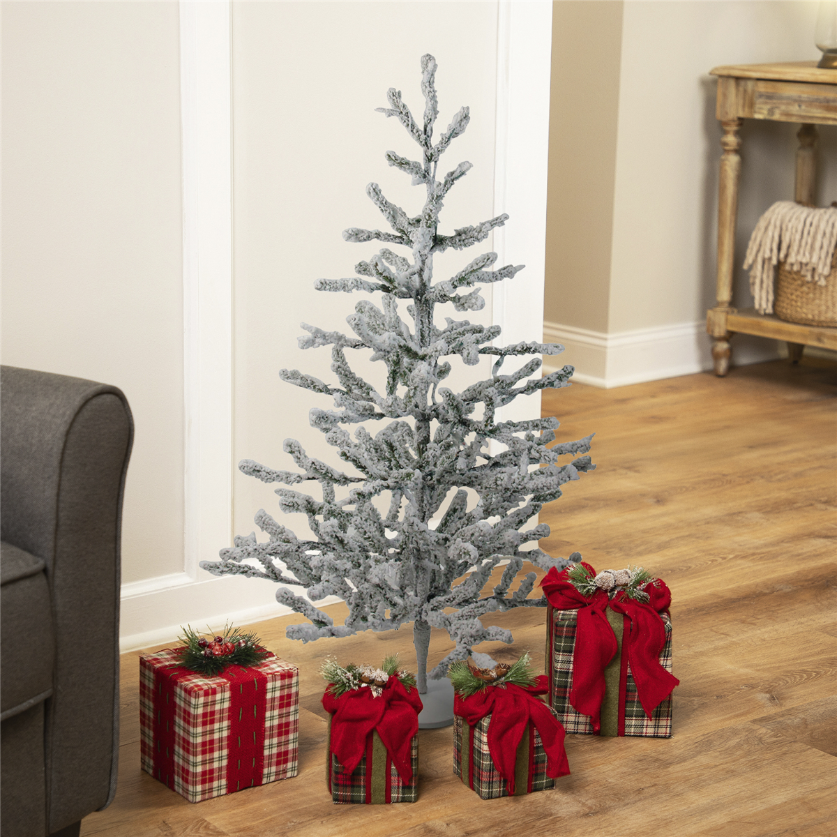 Northlight 3ft. Green Flocked Alpine Coral Christmas Tree