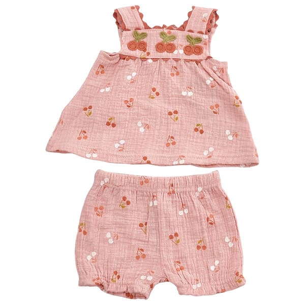 Baby Girl (NB-9M) Adley & Hudson(R) Cherry Top & Shorts Set