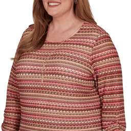 Plus Size Alfred Dunner Union Square Bayadere Stripe Blouse