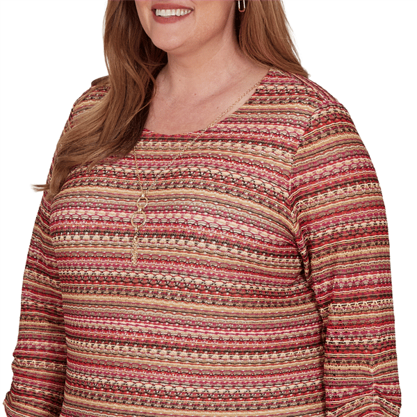 Plus Size Alfred Dunner Union Square Bayadere Stripe Blouse