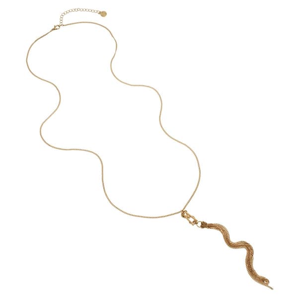 Steve Madden Signature Logo Y-Necklace - image 