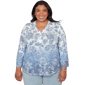 Plus Size Alfred Dunner Out Of The Blue Ombre Batik Floral Henle - image 1