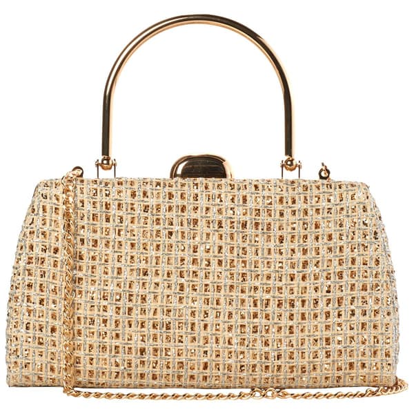 D''Margeaux Sparkle Straw Frame Evening Bag - image 