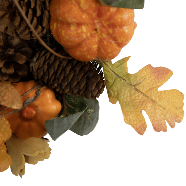 Northlight 13.5in. Pumpkin & Pinecone Fall Harvest Wreath