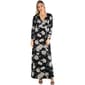 Womens 24/7 Comfort Apparel Black Floral Long Sleeve Maxi Dress - image 1