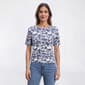 Petite Hasting & Smith Cuffed Elbow Sleeve Leaf Tropical Tee - image 1