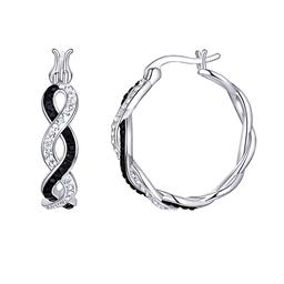 10kt. Gold & Crystal Polished Hoop Earrings