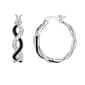 10kt. Gold & Crystal Polished Hoop Earrings - image 1