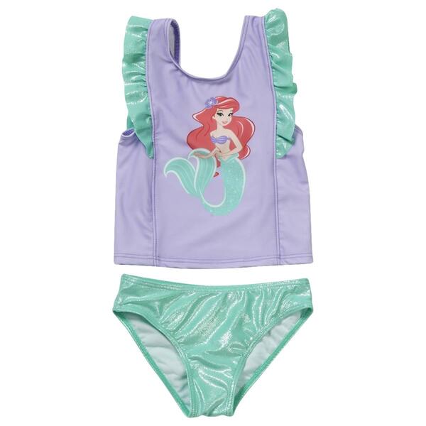 Girls &#40;4-6x&#41; Disney&#40;R&#41; Ariel Ruffle Tankini Swim Set - image 