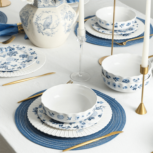 Stone Lain Fiore 4pc. New Bone China Salad Plate Set