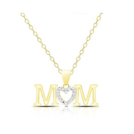 Accents by Gianni Argento Heart Mom Block Pendant Necklace