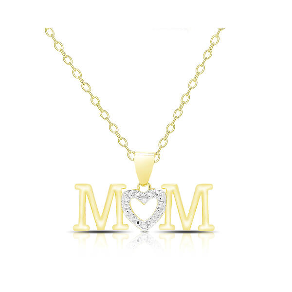 Accents by Gianni Argento Heart Mom Block Pendant Necklace - image 