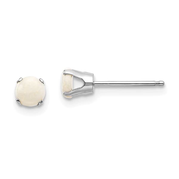 Gemstone Classics&#40;tm&#41; White Gold 4mm. Opal Stud Earrings - image 