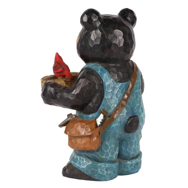 Hi-Line Gift Bear Holding Bird Bath Garden Statue