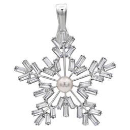 Wearable Art Silver-Tone Snowflake Enhancer Pendant