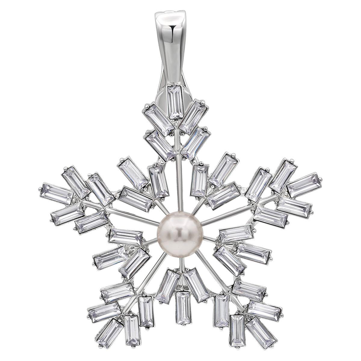 Wearable Art Silver-Tone Snowflake Enhancer Pendant