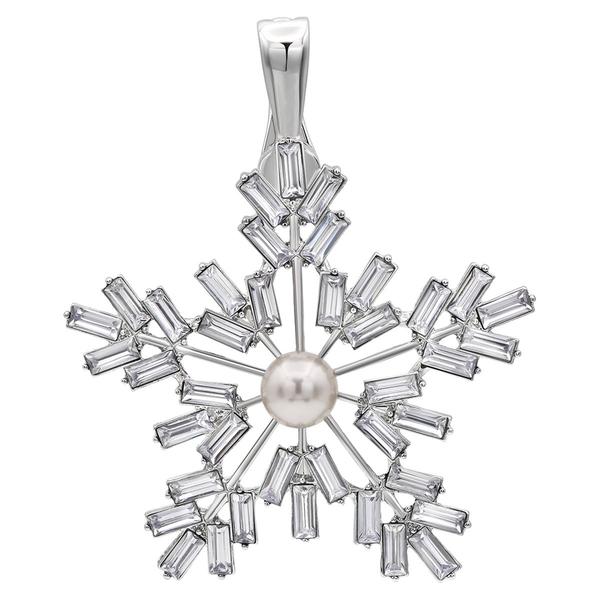 Wearable Art Silver-Tone Snowflake Enhancer Pendant - image 