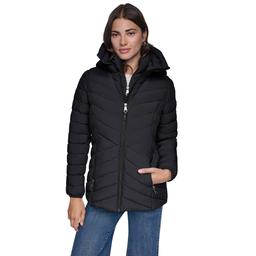 Womens DKNY Stretch Puffer Jacket with Bib