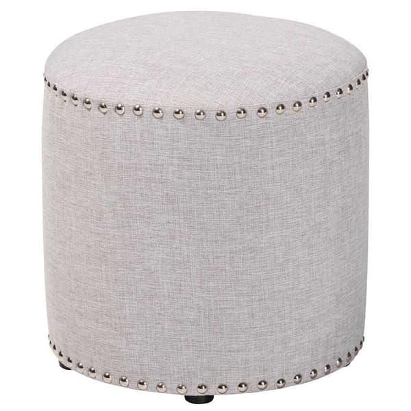Baxton Studio Rosine Upholstered Nail Trim Ottoman