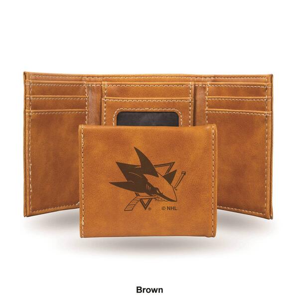 Mens NHL San Jose Sharks Faux Leather Trifold Wallet