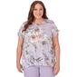 Plus Size Alfred Dunner Charleston Watercolor Floral Mesh Top - image 1