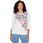 Petite Alfred Dunner Austin Floral Butterfly Embroidery Blouse - image 1