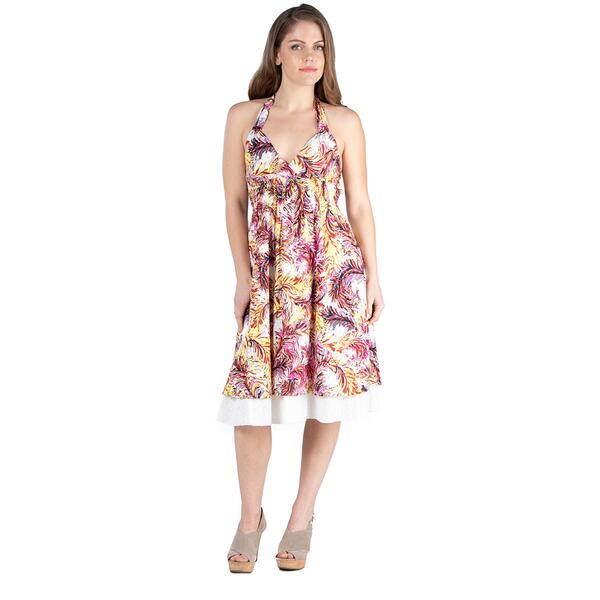 Womens 24/7 Comfort Apparel Knee Length Tie Back Halter Dress - image 