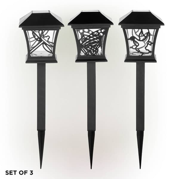 Alpine Solar Butterfly/Dragonfly/Bird Pathway Lights - Set of 3 - image 