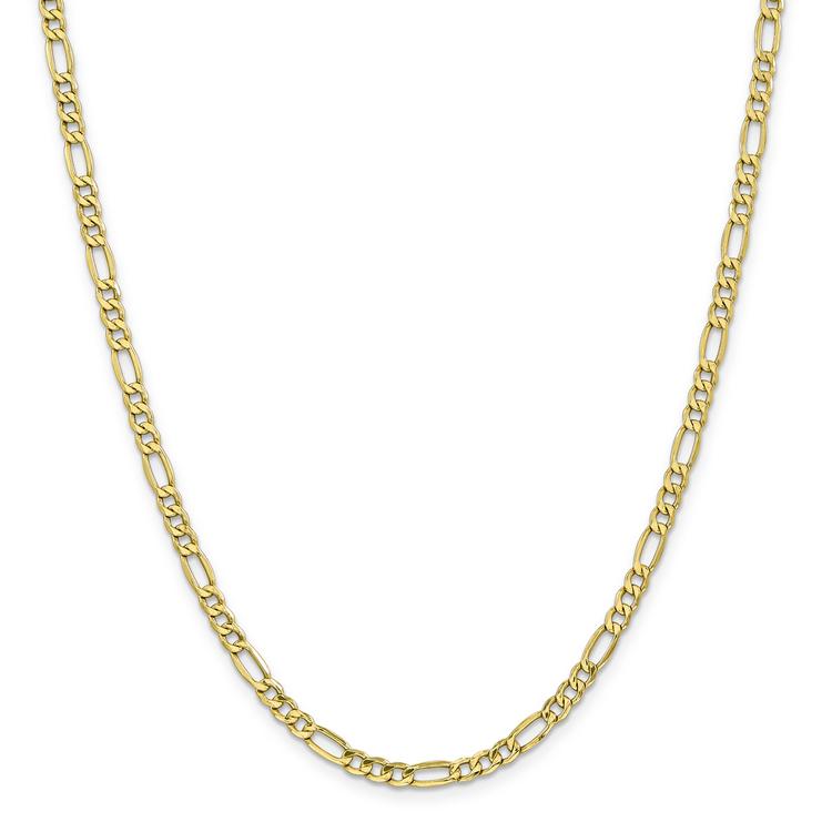 Unisex Gold Classics(tm) 10kt. 4.4mm 26in. Semi-Solid Figaro Chain