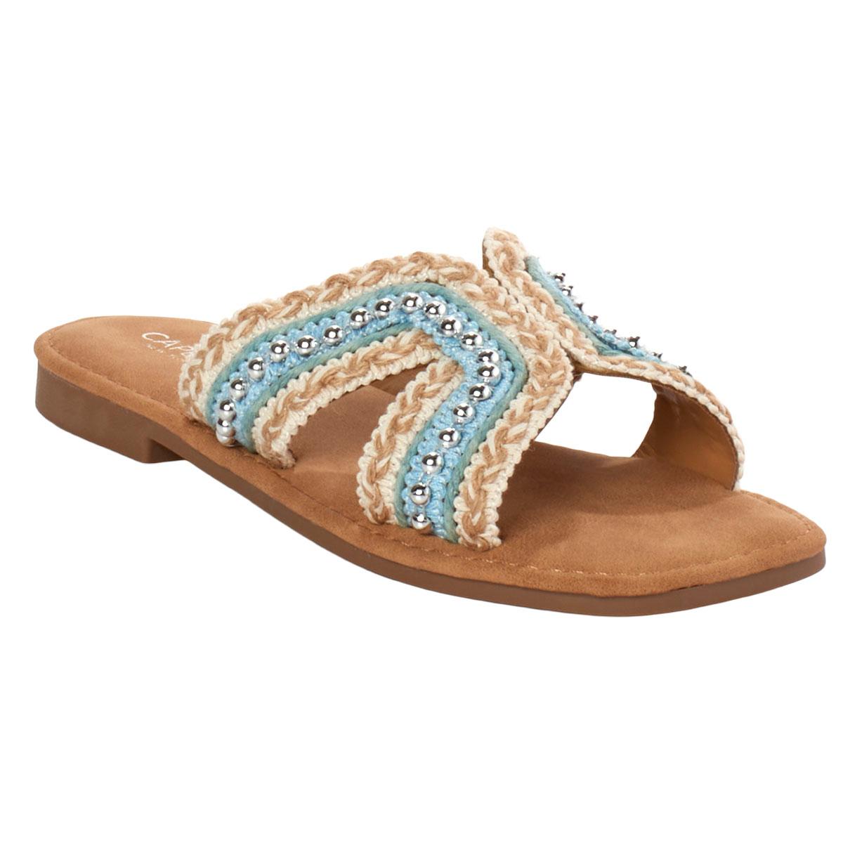 Womens Capelli New York Woven Beaded Slides