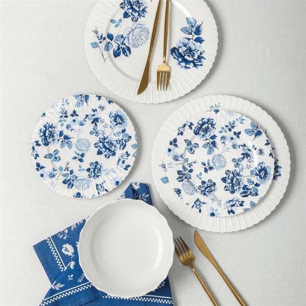 Stone Lain Fiore 4pc. New Bone China Dinner Plate Set