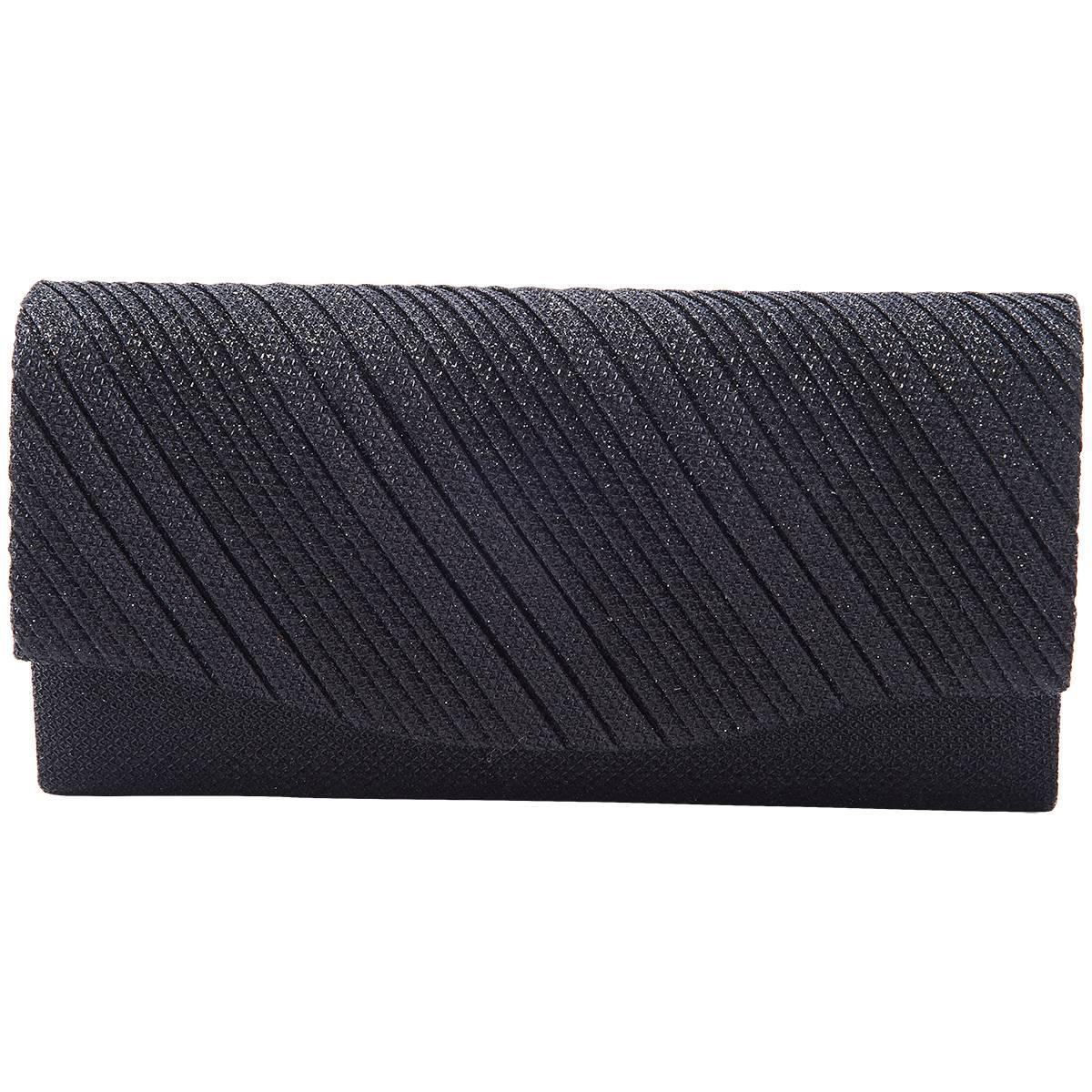 D’Margeaux Diagonal Shimmer Clutch Evening Bag